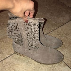 Suede rhinestone cowgirl boots